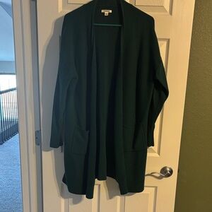 Goodthreads Forest Green Open-Front Long Cardigan